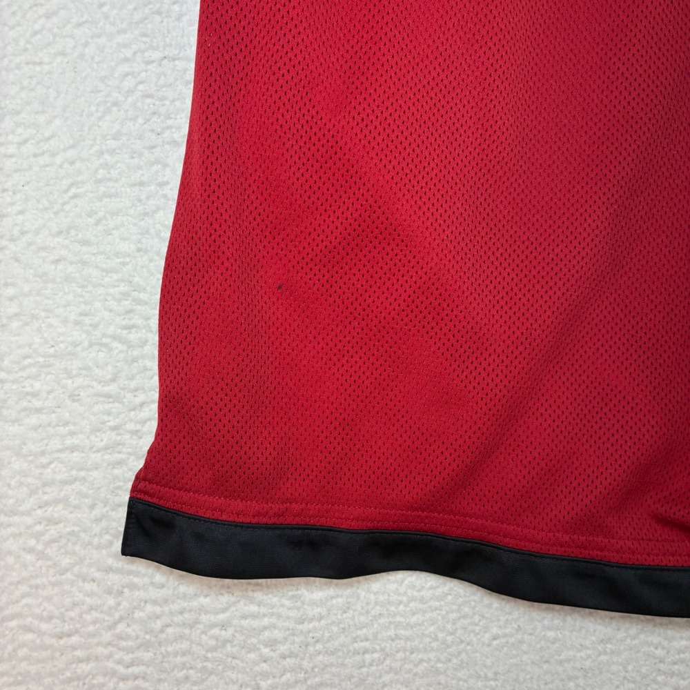 Y2K Nike Baggy Basketball Shorts Men S Red Black Mesh Silky Loose Drawstring - Picture 9 of 9